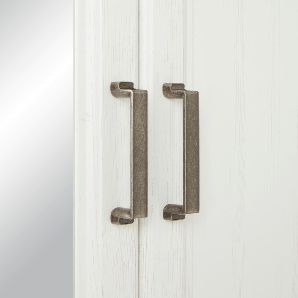 Drehtürenschrank Marilou Weiß - Weiß/Nickelfarben, ROMANTIK / LANDHAUS, Holzwerkstoff/Metall (264/220/64cm) - Zandiara