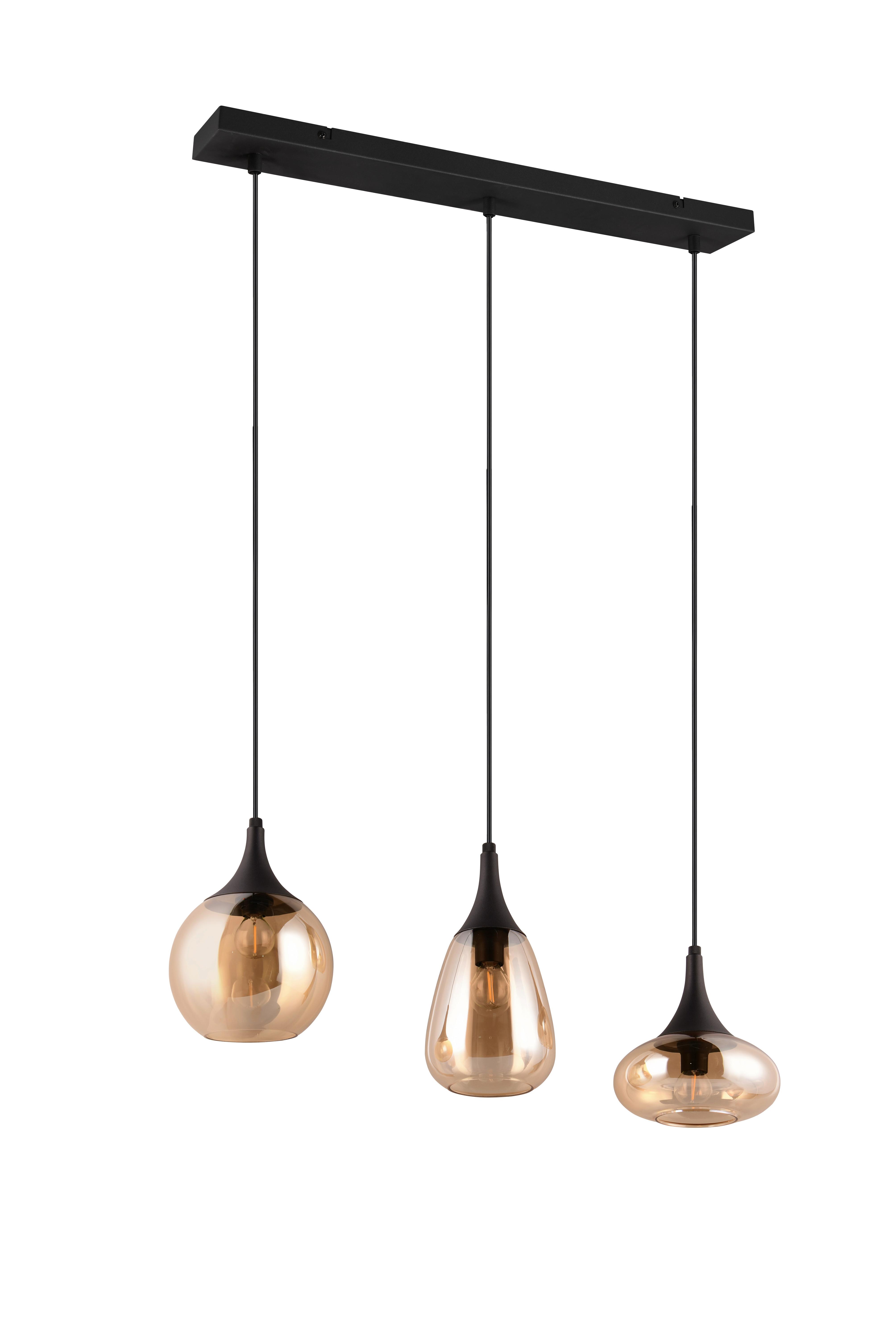 LAMPA ZWIESZANA 317000313 LUMINA - kolor bursztynowy/czarny, Design, metal/szkło (68,8/19,5/150cm) - Trio Leuchten