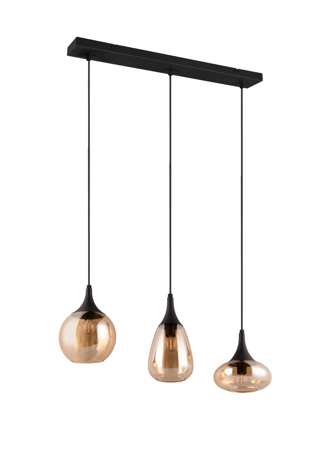 LAMPA ZWIESZANA 317000313 LUMINA - kolor bursztynowy/czarny, Design, metal/szkło (68,8/19,5/150cm) - Trio Leuchten