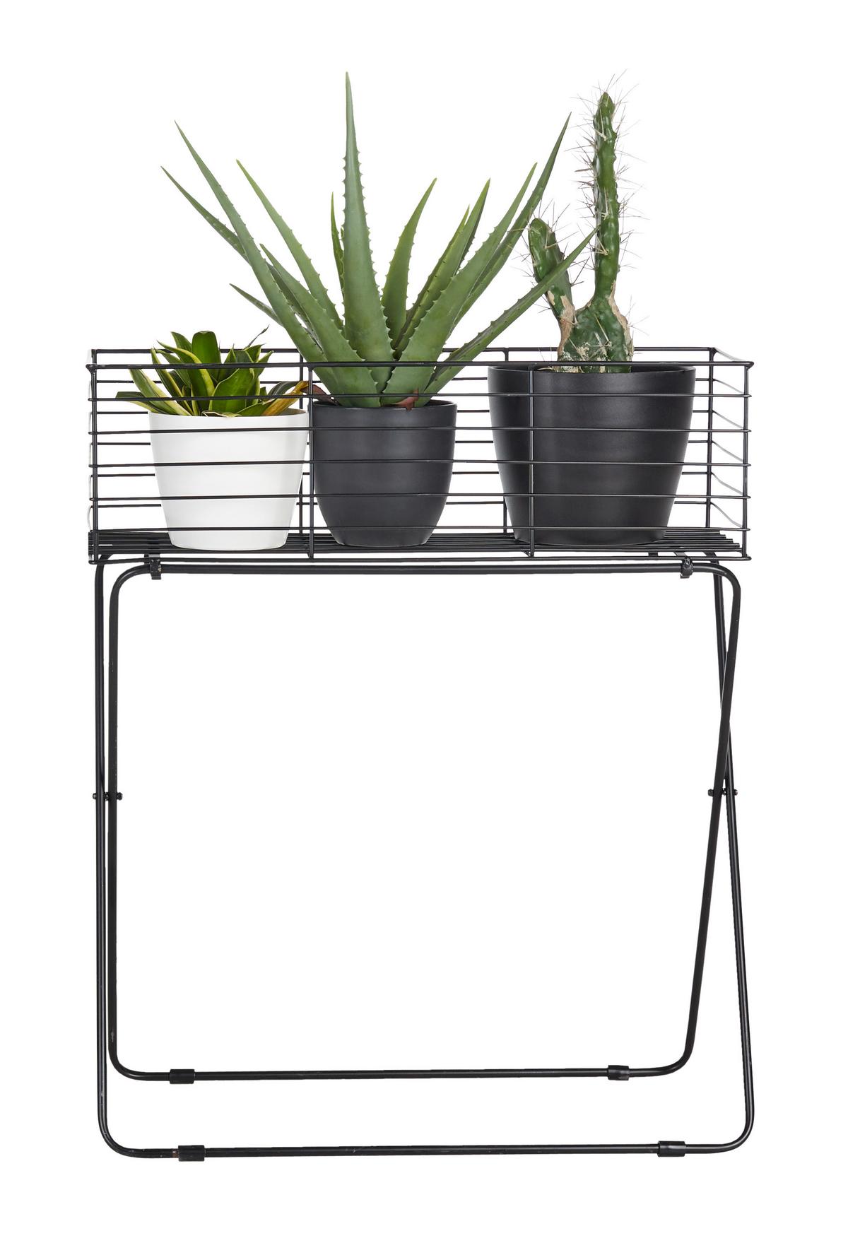 Növénytartó Black Times - fekete, Basics, fém (60/72/30cm) - Modern Living