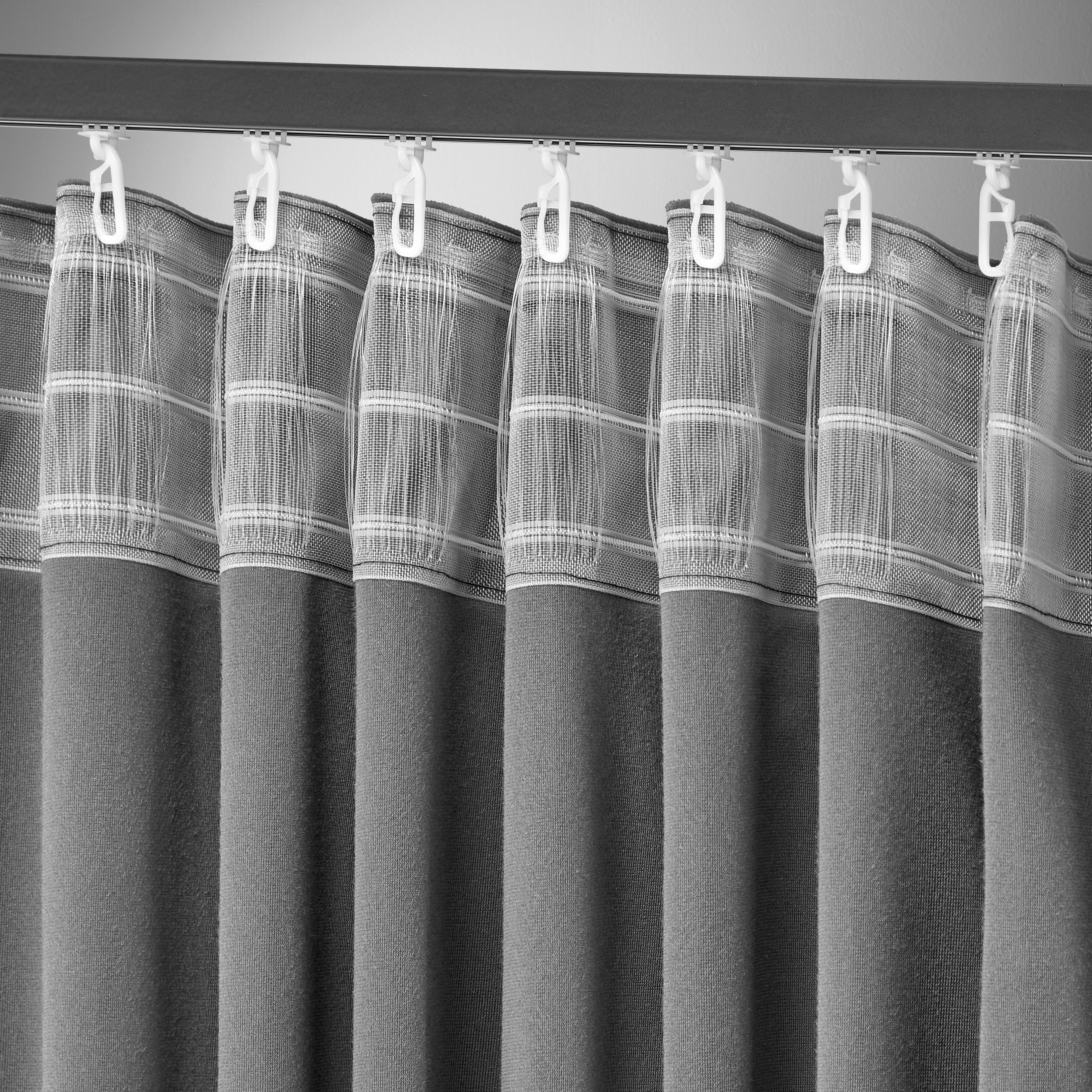 GARDINLÄNGD VIOLA - antracit, Klassisk, textil (140/245cm) - Premium Living