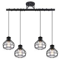 Deckenleuchte 15388-4D in Schwarz max. 60 Watt - Schwarz, Trend, Metall (80/18/100cm) - Globo