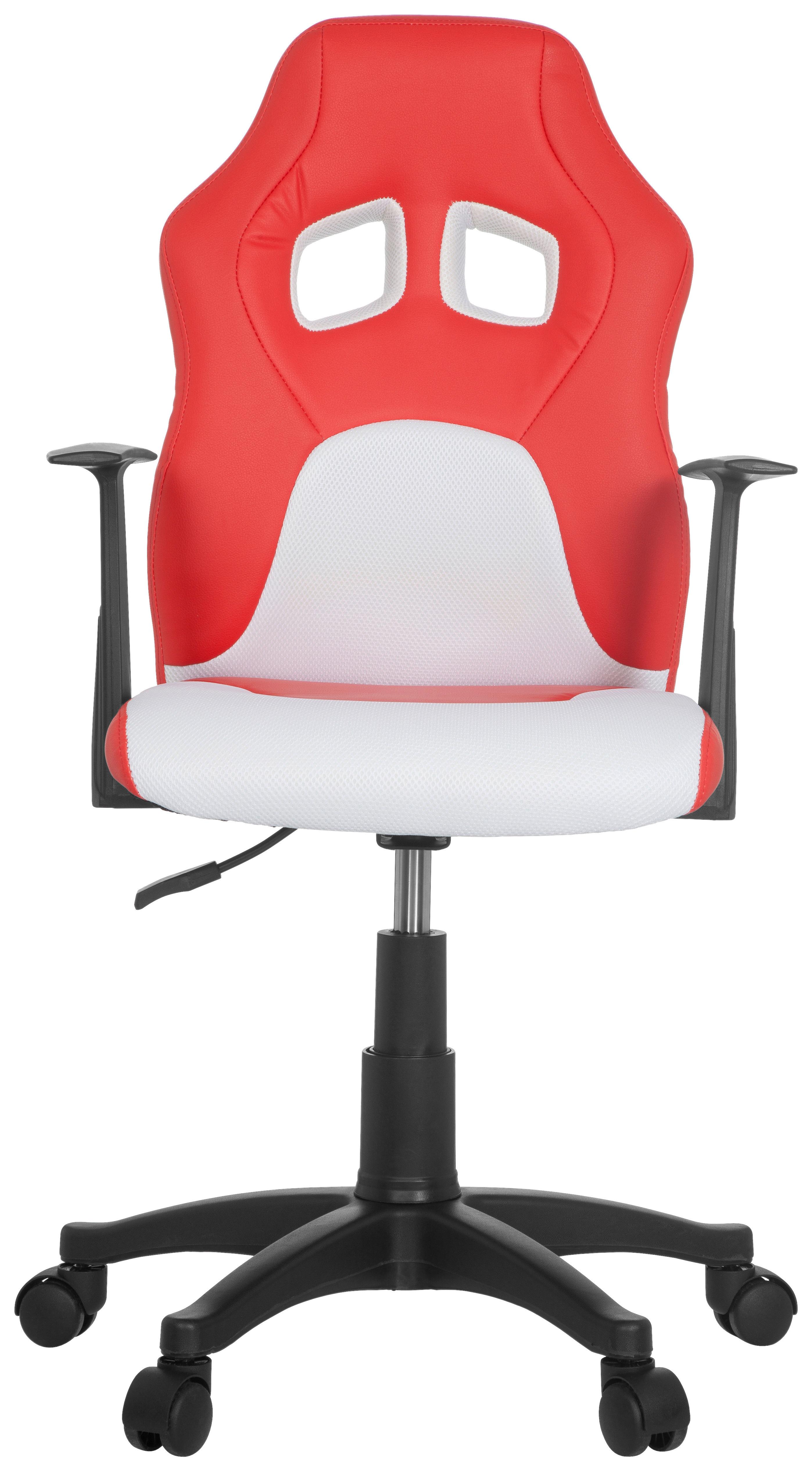 Jugenddrehstuhl Teen Game Al ca.54x105x48cm Rot,Weiß - Rot/Schwarz, MODERN, Kunststoff/Textil (54/105/48cm) - MID.YOU