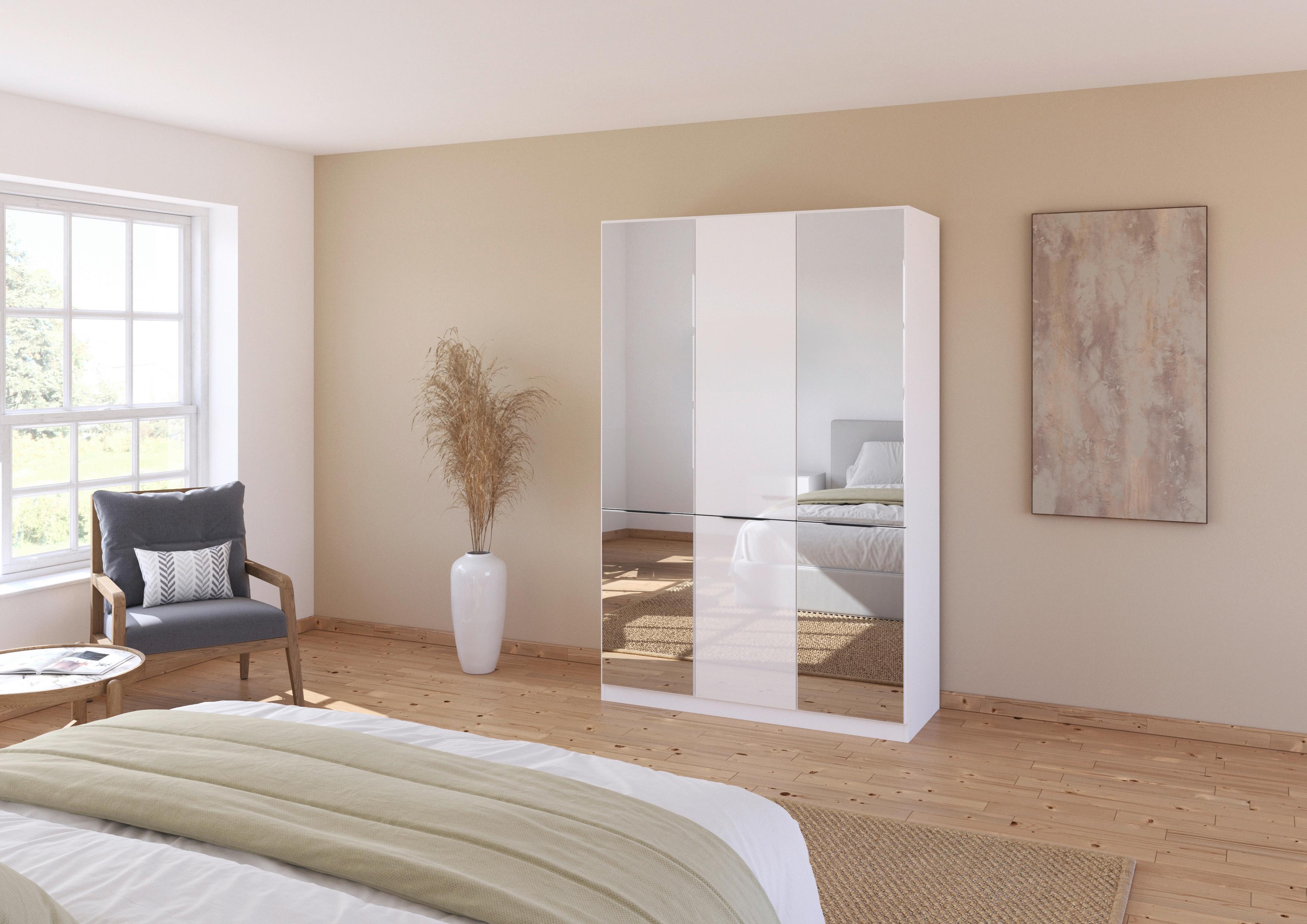 Ormar Za Odjeću Max - bijela/siva, Konvencionalno, drvni materijal/plastika (136/210/54cm) - Modern Living