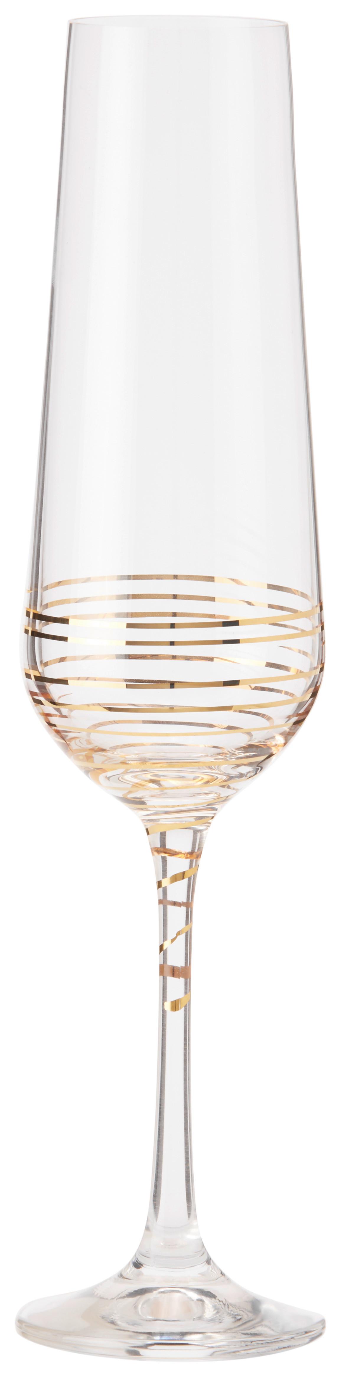 Sektglas Elegance ca. 200ml - Klar/Goldfarben, MODERN, Glas (0,2l) - Bohemia