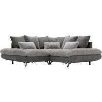 Wohnlandschaft Bormio - Schwarz/Grau, Modern, Textil/Metall (276/276cm) - Premium Living