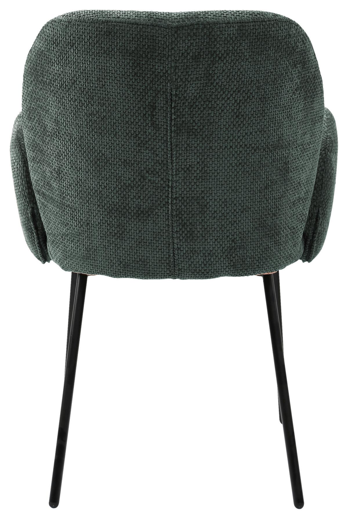 Armlehnstuhl Mara Grün - Schwarz/Grün, Lifestyle, Holz/Textil (60/87/64cm) - Mömax