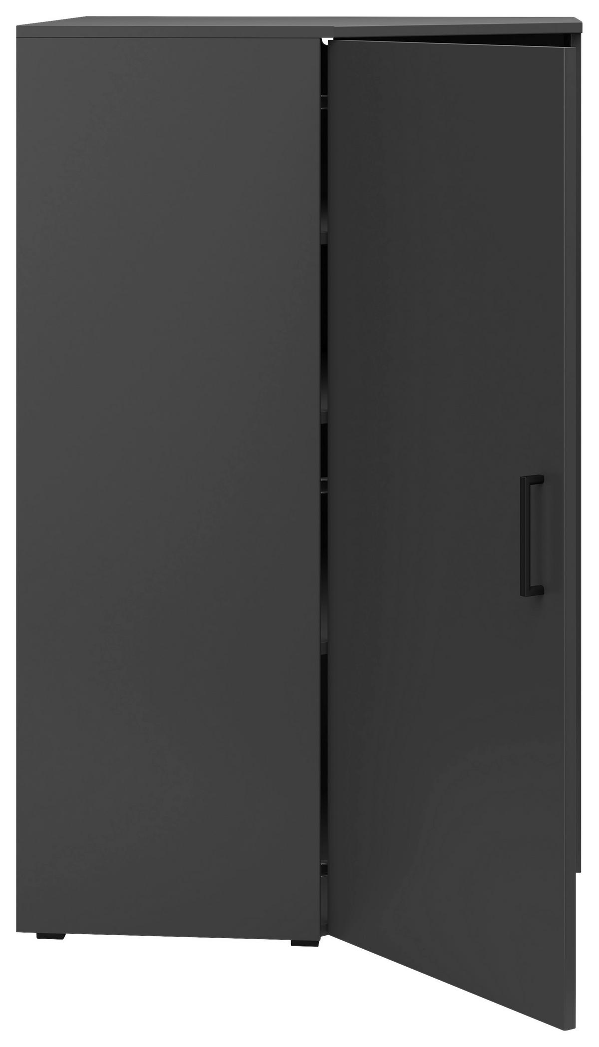 Eckkommode Multistauraum Graphitfarben - Anthrazit/Graphitfarben, Modern, Holzwerkstoff/Kunststoff (71,5/115/71,5cm) - Premium Living