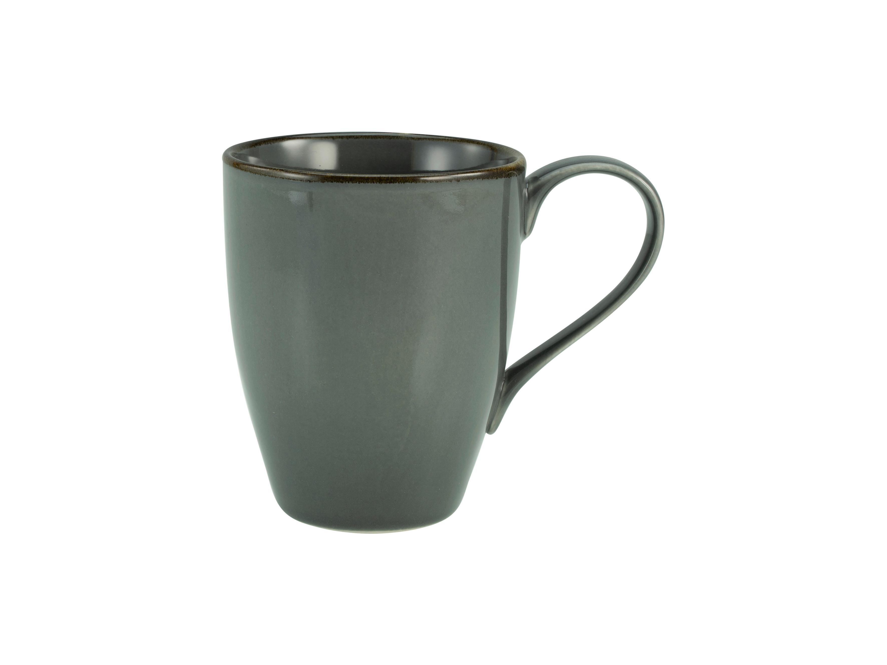 Kaffeebecher Linen aus Steinzeug ca. 330ml - Anthrazit, Keramik (13/9/11cm) - Premium Living