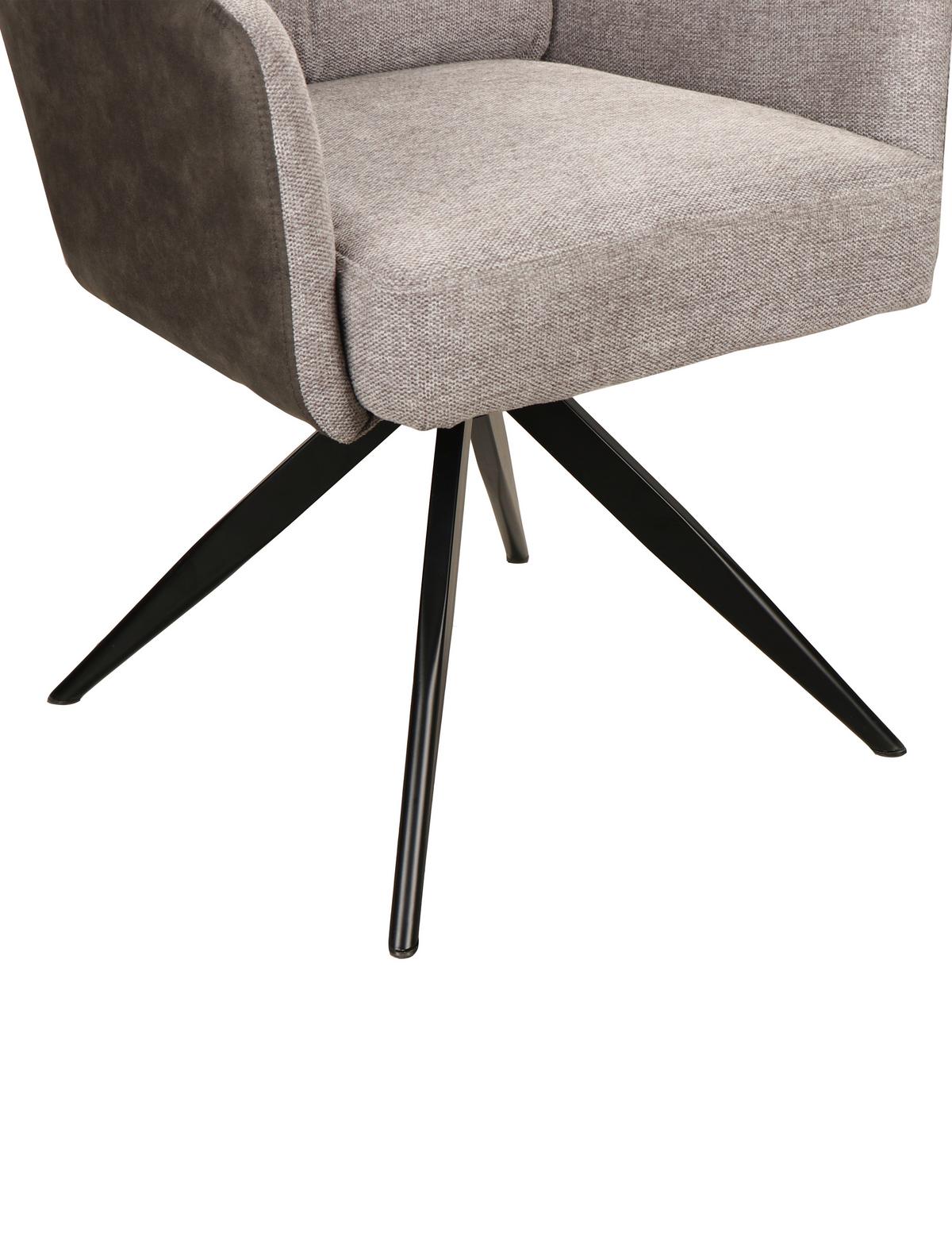 KRZESŁO Z PODŁOKIETNIKAMI BUNDY - antracytowy/jasnoszary, Design, metal/tkanina (60/93/68cm) - Novel