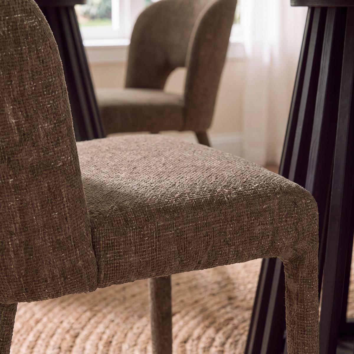 Stuhl Anea Braun Webstoff Gepolstert - Braun, MODERN, Holz/Textil (52/79/55,5cm) - Bessagi Home