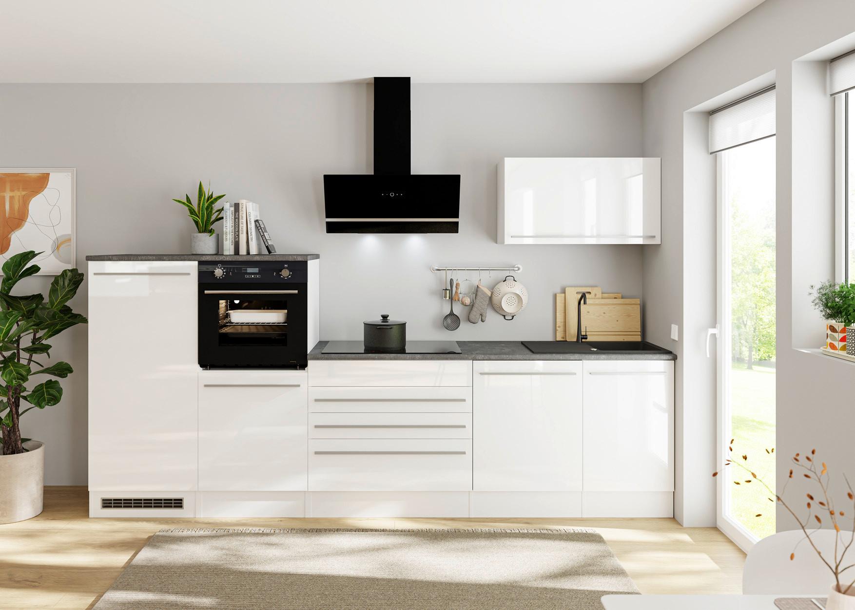 Moderen Kuhinjski Blok Brez Aparatov Welcome Jazz, Bela - bela/visoki sijaj, Konvencionalno, leseni material (320cm) - Modern Living