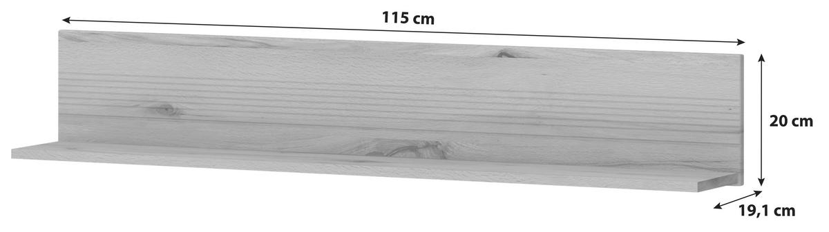 Stenska Polica Alana Mdf Crenata Dekor - Moderno, leseni material (115/20/19,1cm) - Mömax