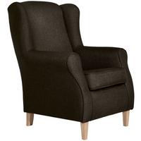 Ohrensessel Lorris Braun Flachgewebe - Buchefarben/Braun, Design, Holz/Textil (77/103/86cm) - Max Winzer