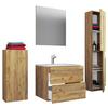 Kopalnica Badinos, Hrast - bela/barve aluminija, Moderno, kovina/leseni material (126cm) - MID.YOU