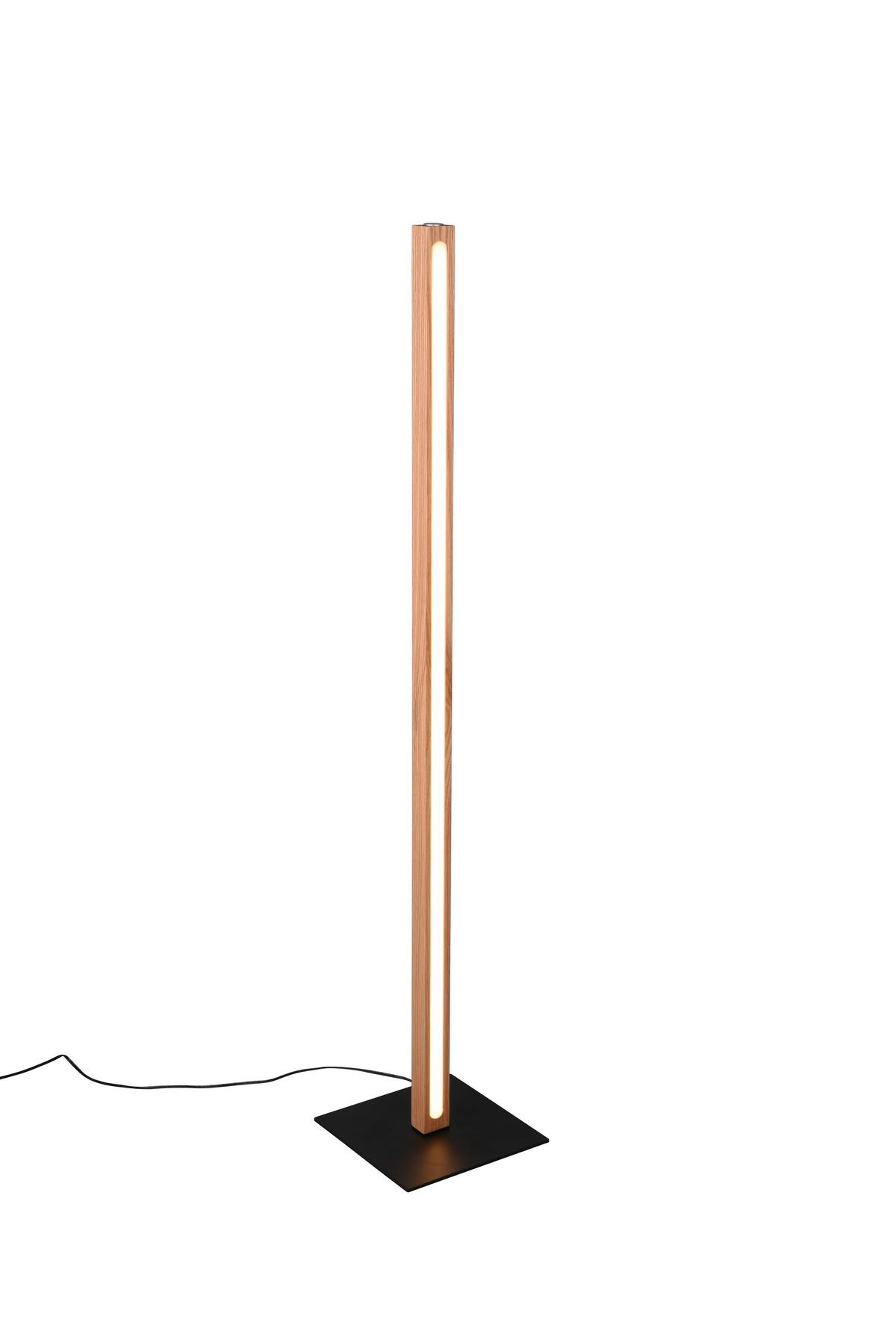 LED-Stehleuchte Bellari Schwarz/Eiche max. 20 Watt - Schwarz, Natur, Holz/Metall (22/115/22cm) - Trio Leuchten