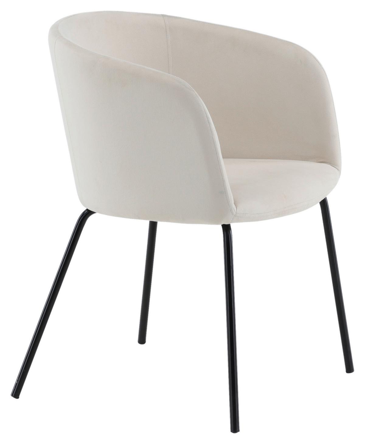Stuhl Berit ca. 55x78x55 cm Weiß - Beige/Schwarz, Design, Holz/Textil (55/78/55cm) - Livetastic