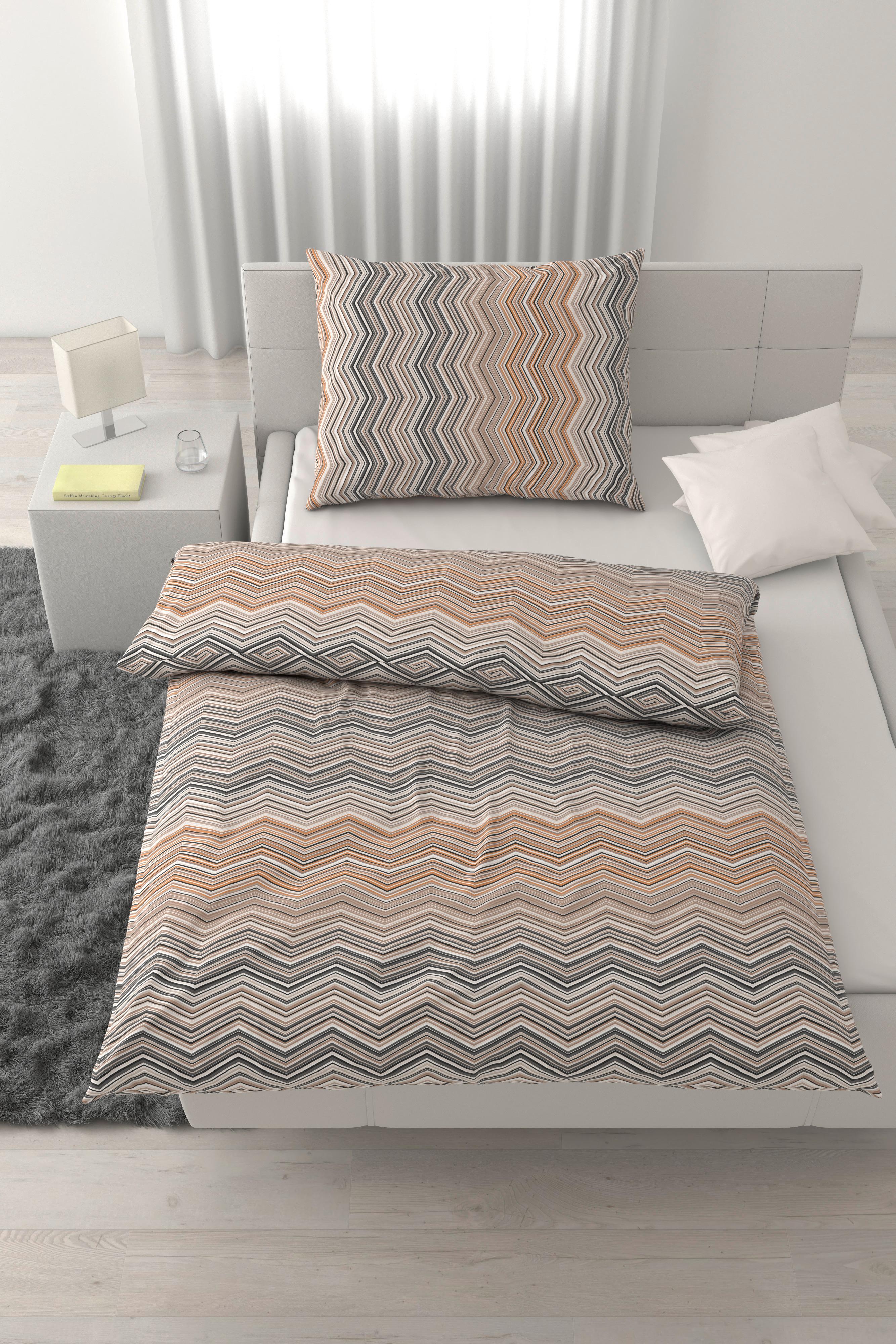 Bettwäsche ZickZack Beige ca. 140x200cm - Beige, KONVENTIONELL, Textil (140/200cm) - Mömax