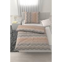 Lenjerie de pat Zickzack,cca. 140x200/50x70 cm - bej, Konventionell, textil (140/200cm) - Mömax