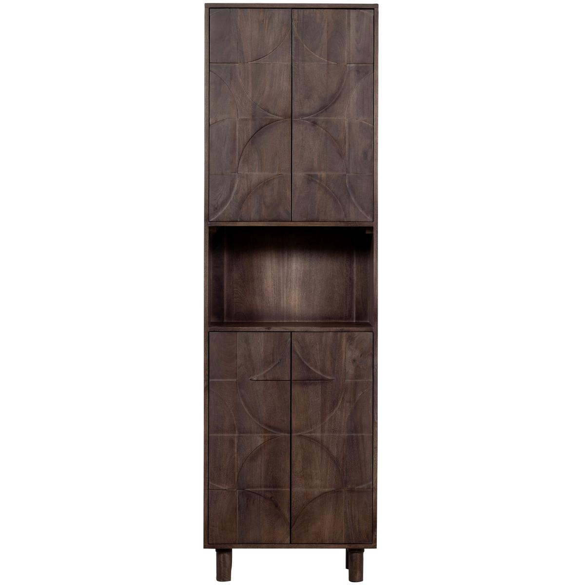 Vitrine Draw Walnussfarben - Walnussfarben, Design, Holz (60/200/40cm) - Livetastic
