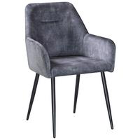 KRZESŁO Z PODŁOKIETNIKAMI MAJA -BASED- - jasnoszary/czarny, Modern, metal/tkanina (56,5/87/60cm) - Based