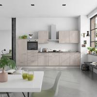 Küchenblock Riva Low m. Geräten Grau - Schieferfarben/Edelstahlfarben, MODERN, Holzwerkstoff/Metall (360cm) - Nobilia