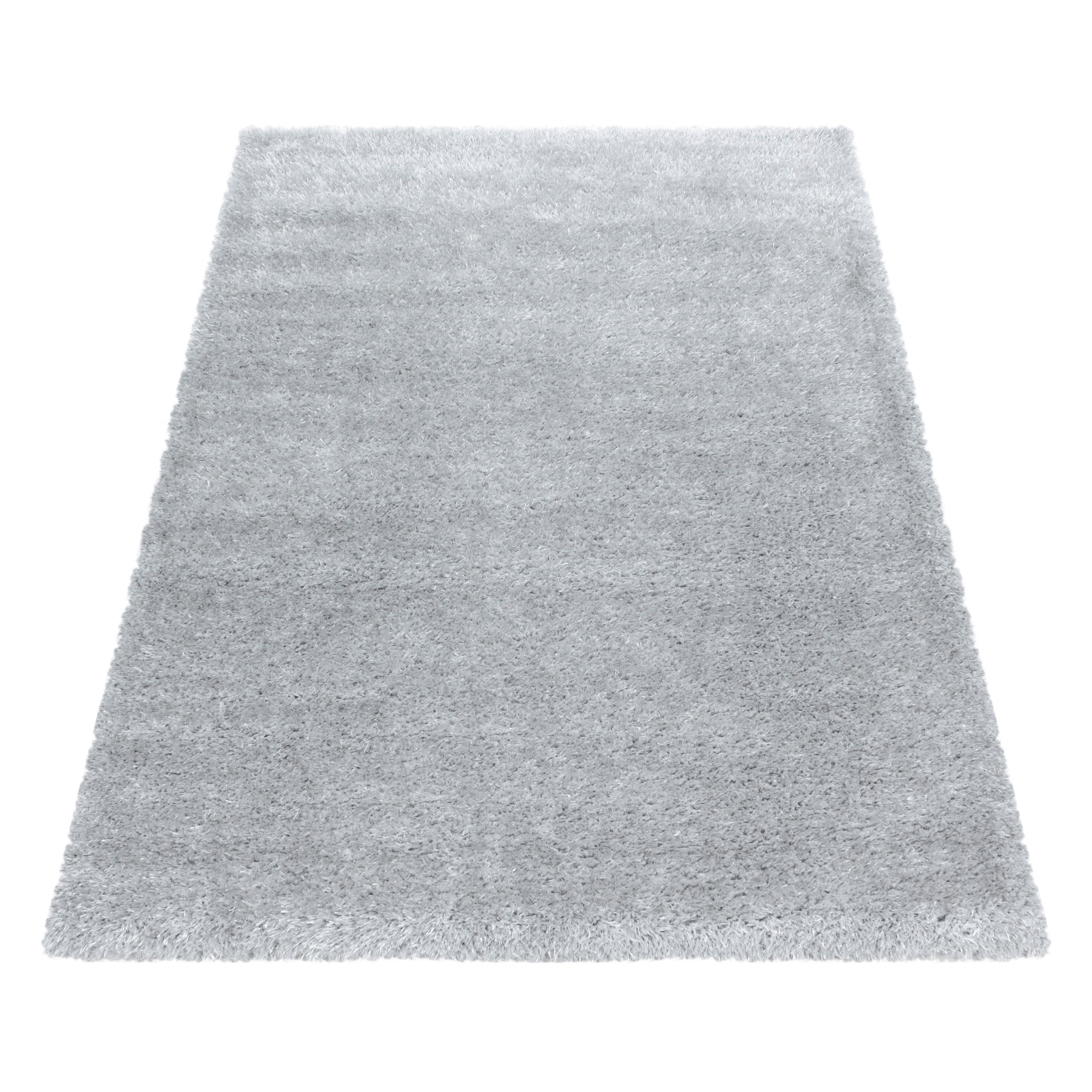 Hochflorteppich Brilliant Silberfarben ca. 240x340cm - Silberfarben, Basics, Textil (240/340cm)
