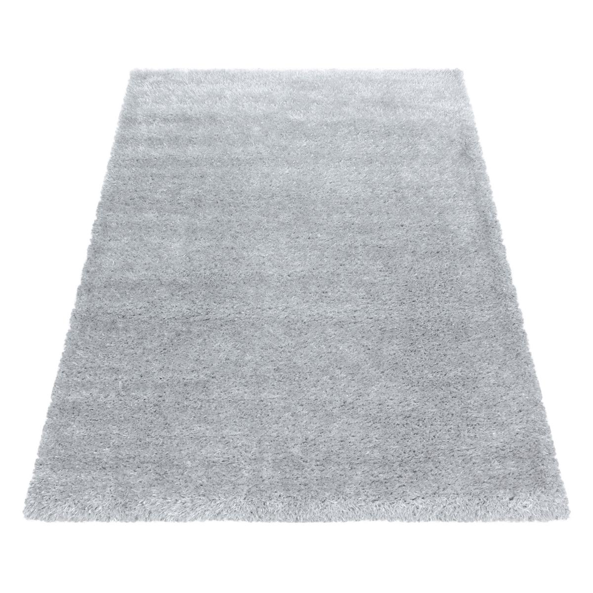 Hochflorteppich Brilliant Silberfarben ca. 160x230cm - Silberfarben, Basics, Textil (160/230cm)