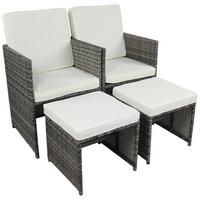 SET DE FAUTEUILS DE JARDIN RALOSO - Weiss/Grau, Modern, Kunststoff/Textil (53/84/53cm) - Ambia Garden