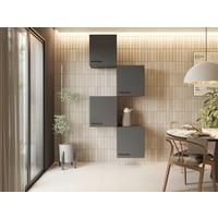 Küchenoberschrank Oliver Grau - Schwarz/Grau, Trend, Holzwerkstoff/Metall (50/56,1/34,6cm) - Respekta