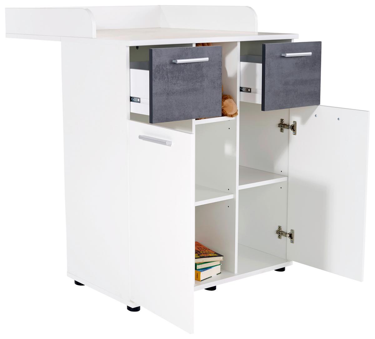 Comodă pentru înfășat Star - alb/gri închis, Konventionell, material pe bază de lemn (89/100,9/78cm)