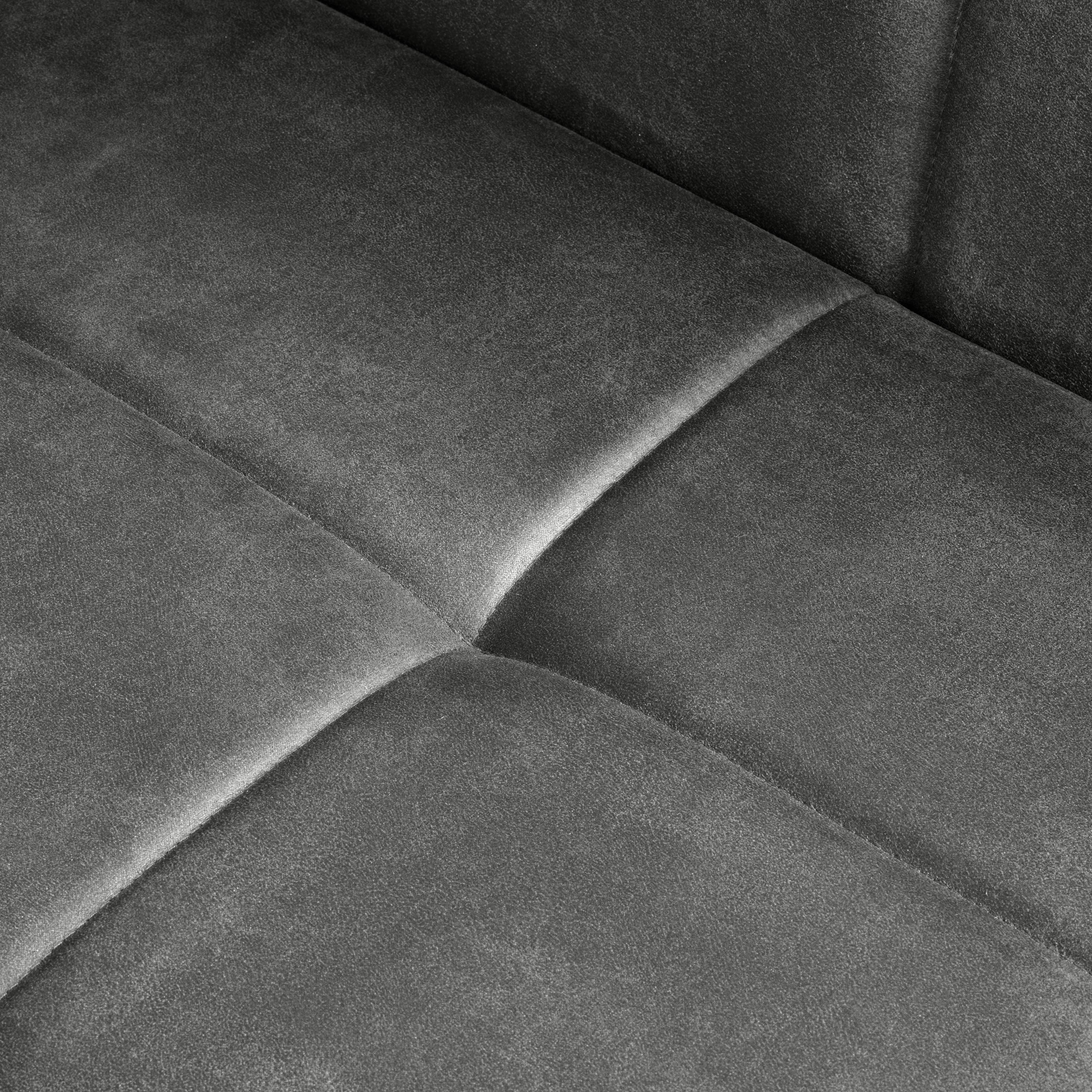 HÖRNBÄNK COOPER - grå/svart, Modern, metall/textil (150/85/190cm) - Mömax