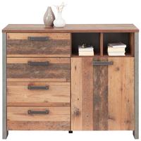 Comodă Baghira - maro/gri închis, Konventionell, plastic/metal (106,7/86,3/41,6cm) - Premium Living