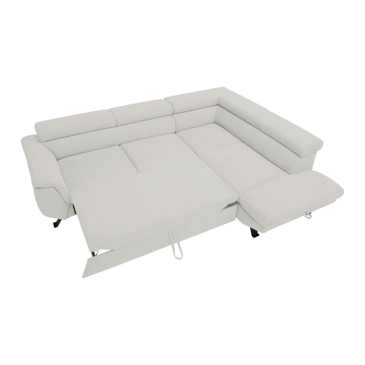 Kutna Garnitura Raven - sivo-bijela/crna, Moderno, tekstil/metal (257/76-92/96cm) - Modern Living