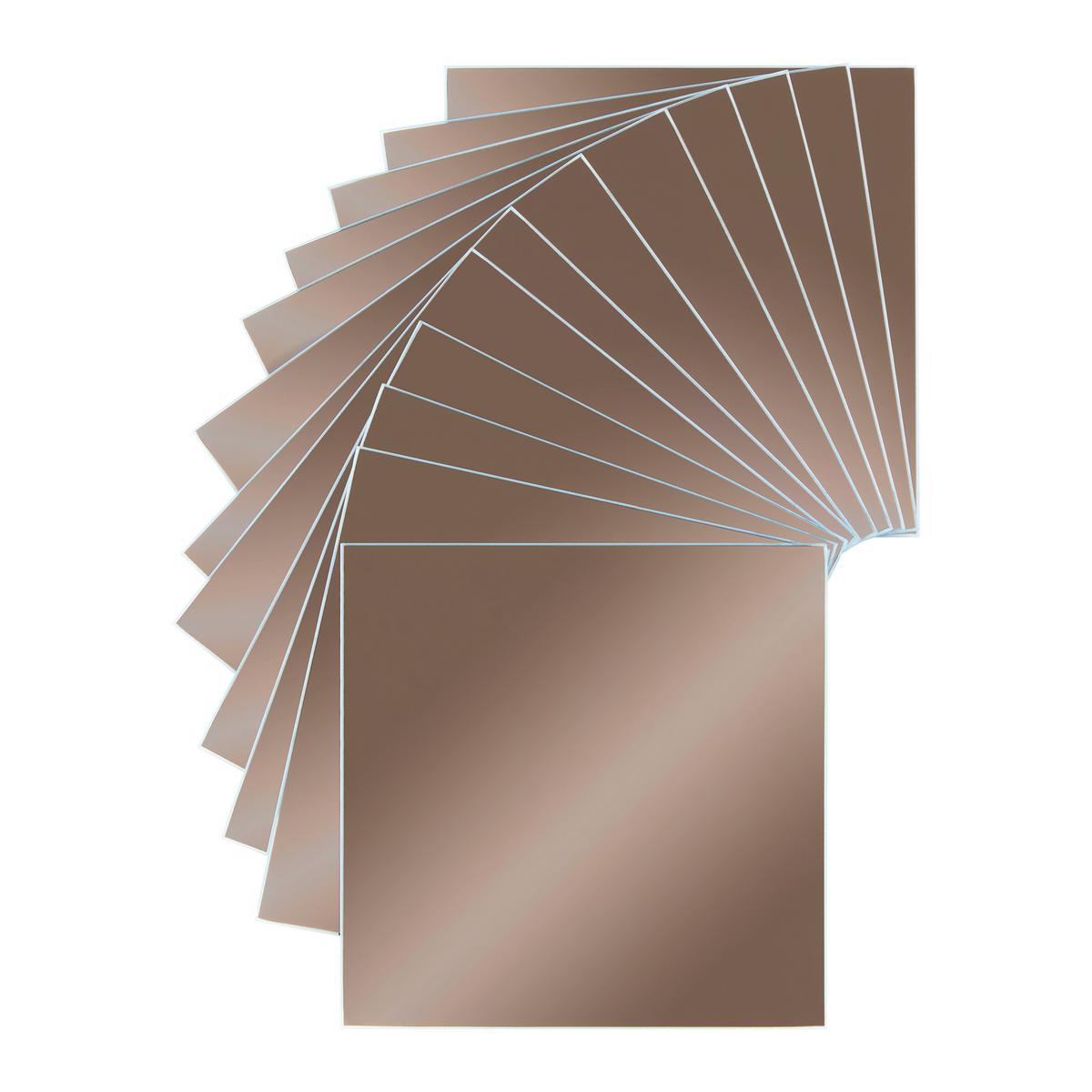 Spiegelfliesenset Tail Bronze 12er Set - Bronzefarben, Basics, Glas (15/15cm) - Mömax