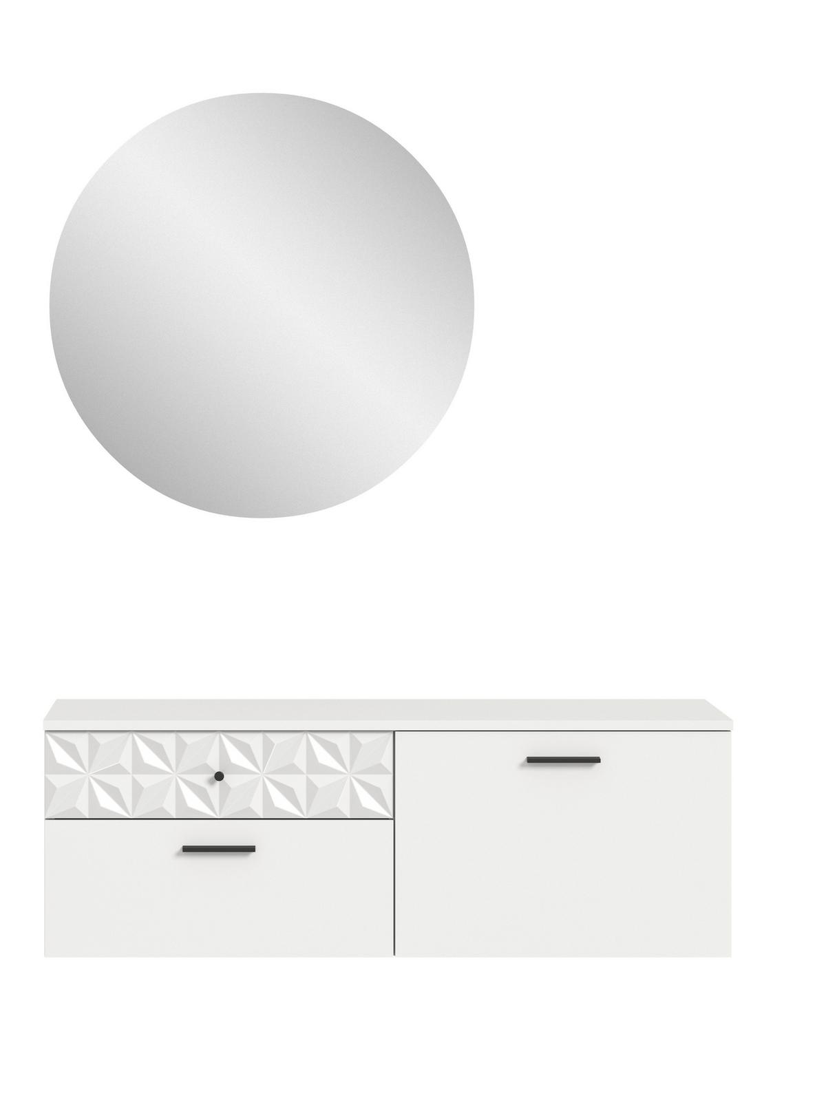 Serija Predsoblja Prisma - bijela, Design, drvni materijal (110/192/34cm) - Modern Living