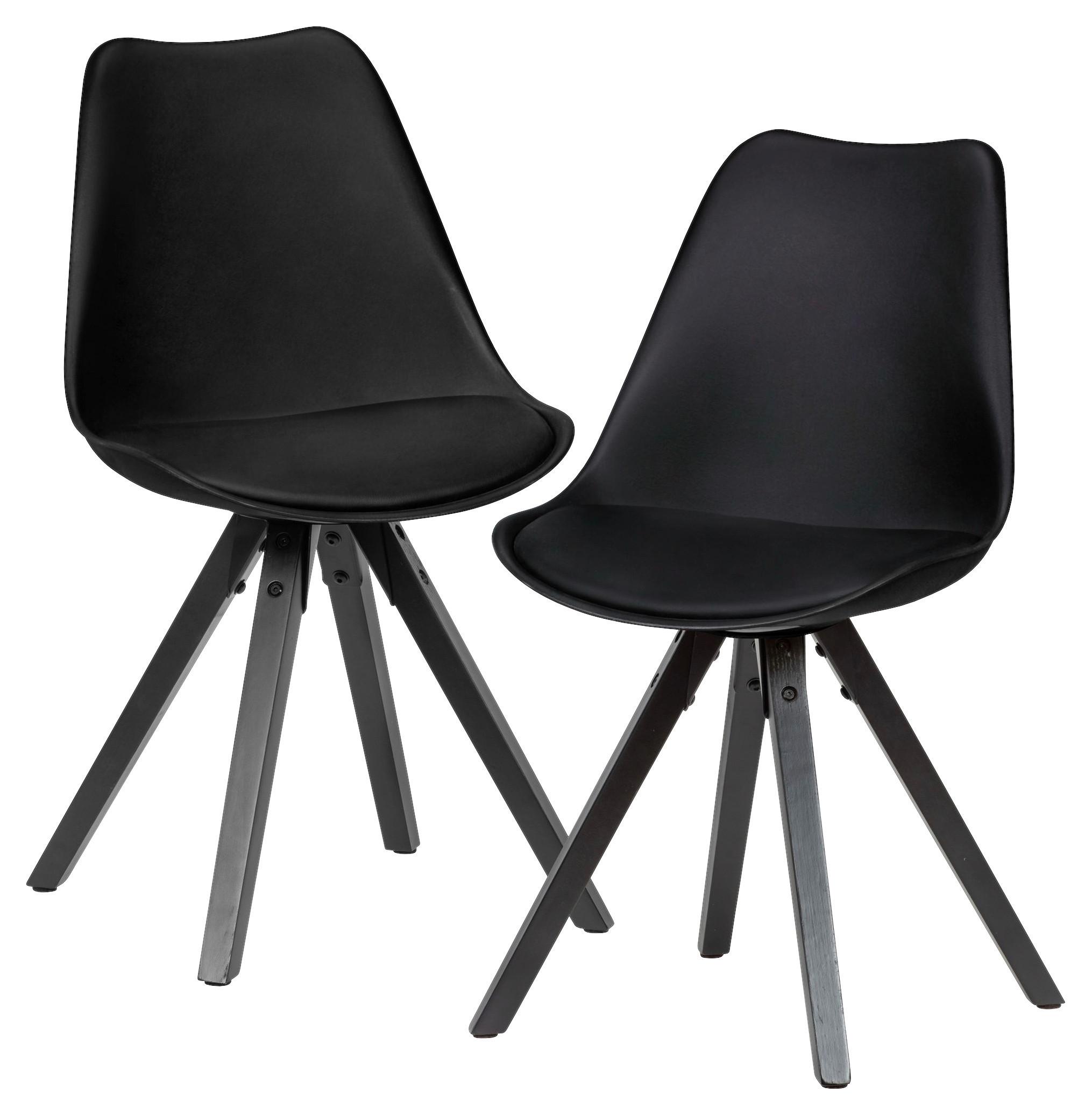 Set Stolov Wohnling - črna, Moderno, umetna masa/tekstil (49/87/52cm) - MID.YOU