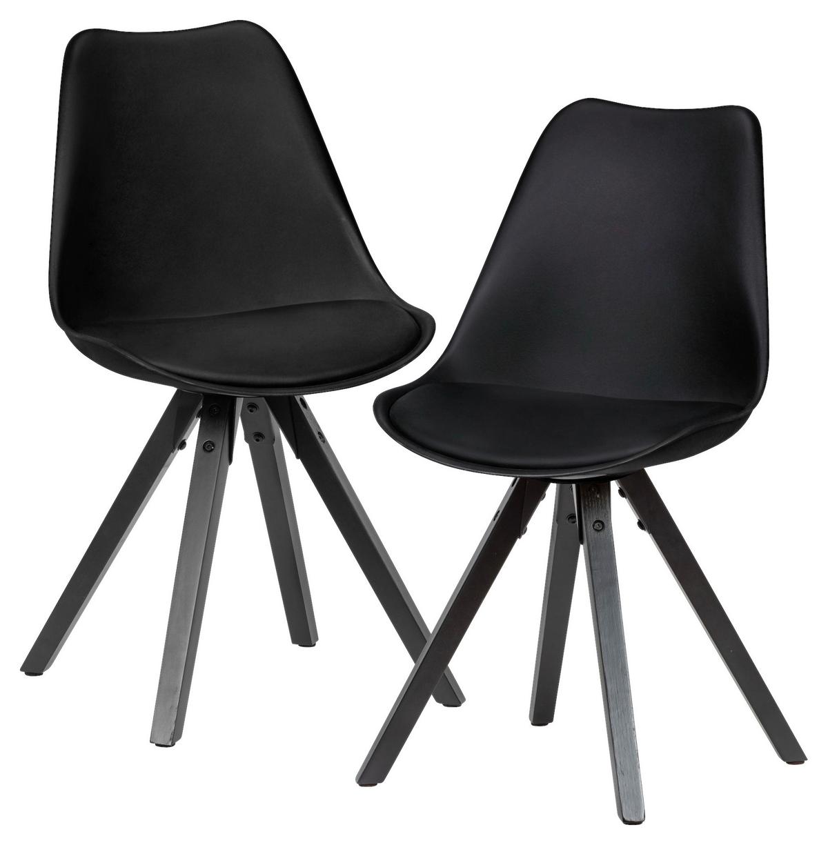 Set Stolov Wohnling - črna, Moderno, umetna masa/tekstil (49/87/52cm) - MID.YOU