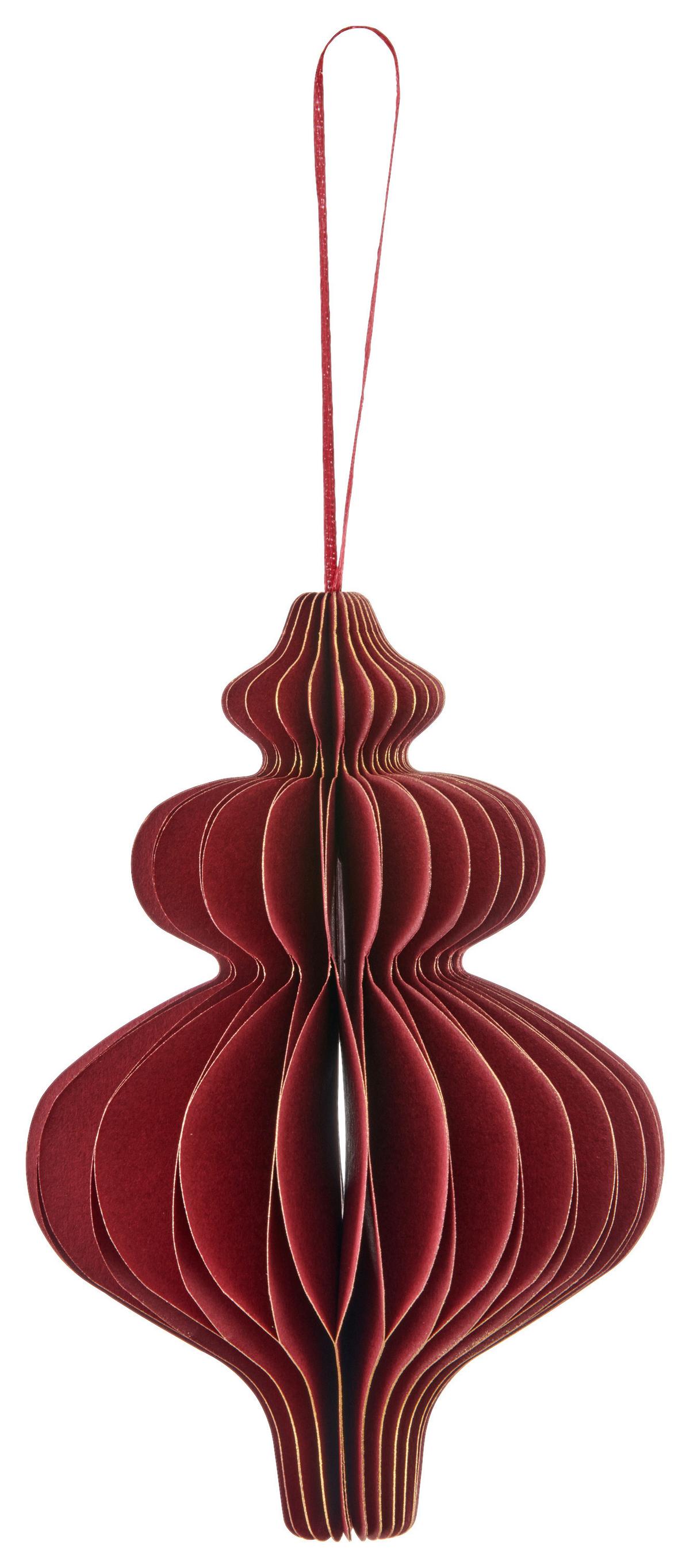 Dekorativni Obesek Papierhänger I - temno rdeča, Basics, papir (10/15/10cm) - Mömax