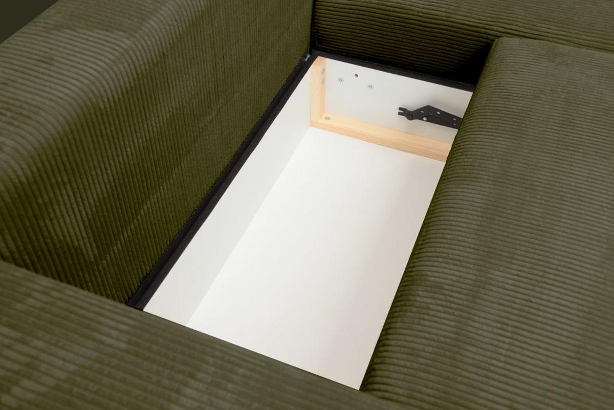 Kutna Garnitura Xela - Khaki/crna, Moderno, tekstil (265/170cm) - Modern Living