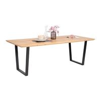 Esstisch Solid Giga-S Eichefarben - Eichefarben/Schwarz, Basics, Holz/Metall (200/100/75cm) - ecoTree