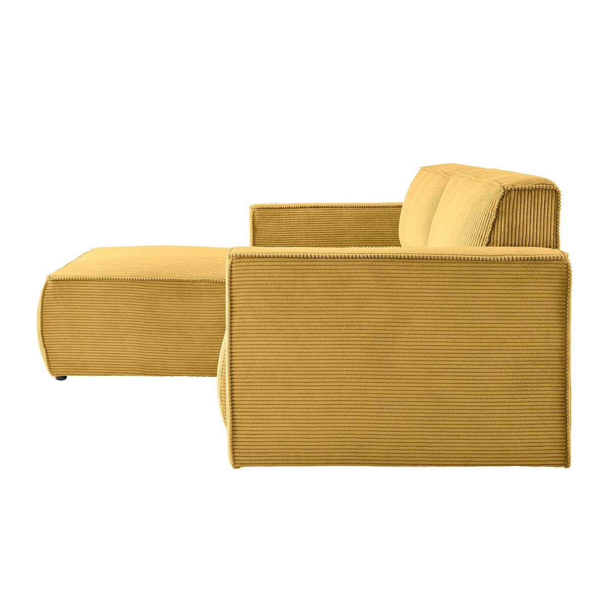 Wohnlandschaft Loft Senfgelb - Senfgelb/Schwarz, Modern, Kunststoff/Textil (172/75/265cm) - Mömax