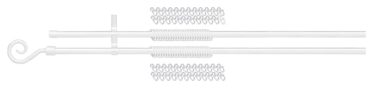 Set galerie perdea BLACK NIGHT DOPPELLAUF - alb, plastic (130-240cm) - Modern Living