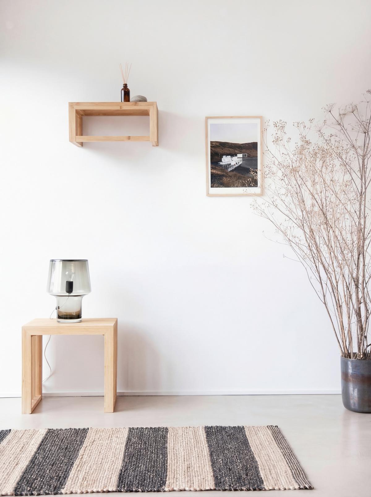 Garderobe Rib Small Hall Set - Naturfarben, Design, Holz (45/35/43cm) - Livetastic