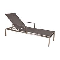 Gartenliege Sienna ca. 200x66 cm - Taupe/Grau, Basics, Kunststoff/Metall (66/105/200cm) - Gardenson