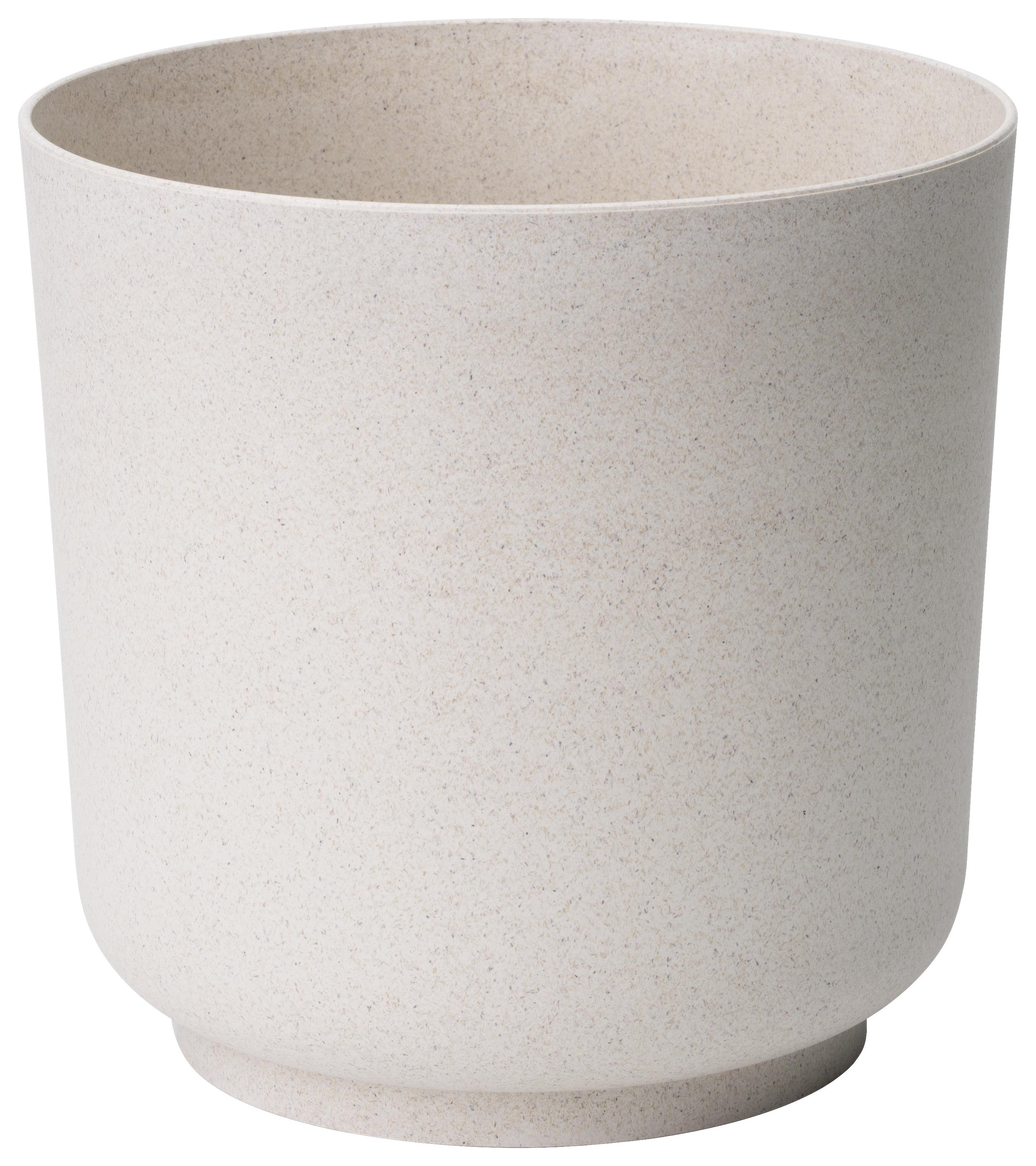 Kaspó Átm./ma.: Kb. 17/16,8cm Ecocare - fehér, Lifestyle, műanyag/fa (17/16,8cm) - ecoTree