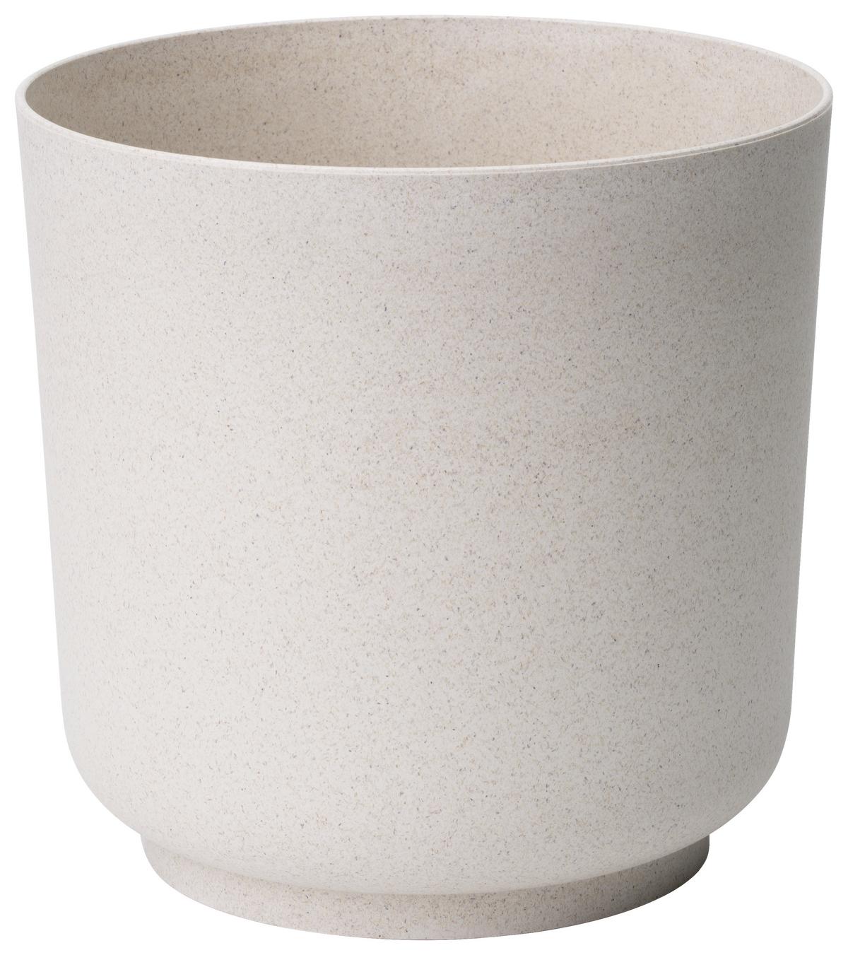 Kaspó Átm./ma.: Kb. 17/16,8cm Ecocare - fehér, Lifestyle, műanyag/fa (17/16,8cm) - ecoTree
