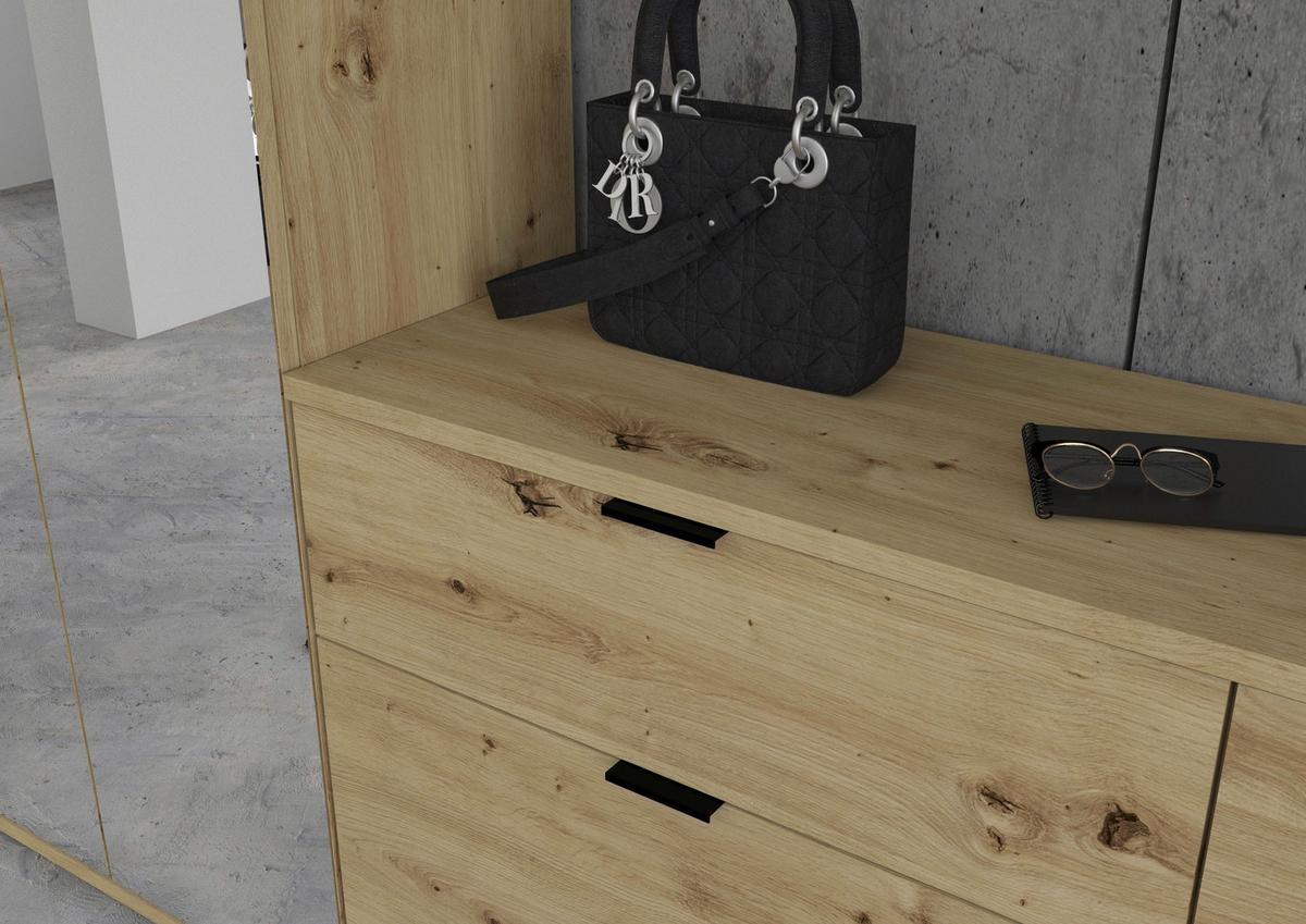 Garderobe Projekt X ca. 273x193 cm Artisan Eiche - KONVENTIONELL, Glas/Holzwerkstoff (273/193/34cm) - MID.YOU