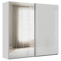 DULAP USI CULISANTE FELDKIRCH - argintiu/gri lucios intens, Modern, sticlă/material pe bază de lemn (225/210/62cm)