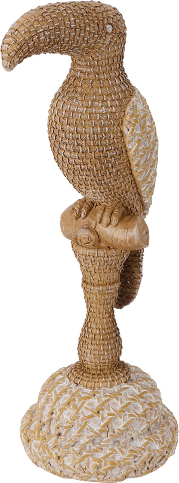 Dekor Madár Tukán - barna, természetes anyagok (14,5/33,7/12cm)
